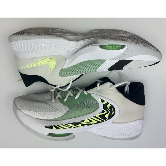 Nike Zoom Freak 4 Shoes Mens Size 13 White Green Giannis Basketball DJ6149-100 - Picture 4 of 9